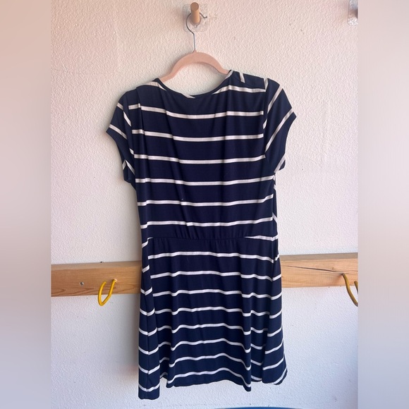 Xhilaration Blue and White striped Fit and Flare Midi Dress - Picture 2 of 3